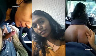 Telugu Mallu Couple Blowjob – Dick Riding in Car Sex